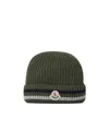 Moncler Logo Patch Hat In Green