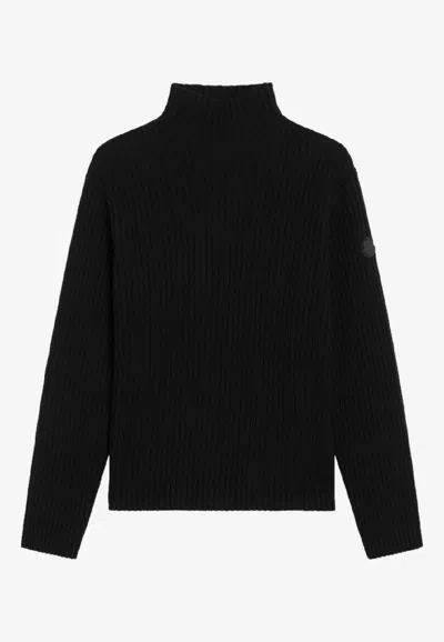 MONCLER LOGO PATCH HIGH-NECK SWEATER