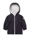 Moncler Logo-patch Hooded Jacket In Blue