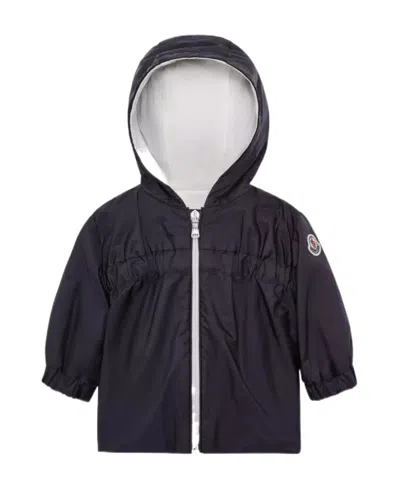 Moncler Logo-patch Hooded Jacket In Blue