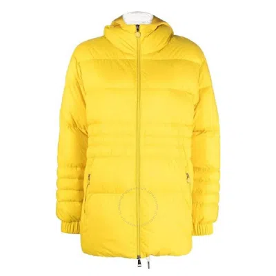 Moncler Logo-patch Hooded Jacket In Yellow