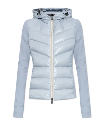Moncler Logo-patch Hooded Padded Jacket In Gray