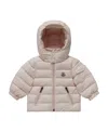 Moncler Logo-patch Hooded Padded Jacket In Pink