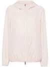 Moncler Logo-patch Hooded Windbreaker Jacket In Light Pink