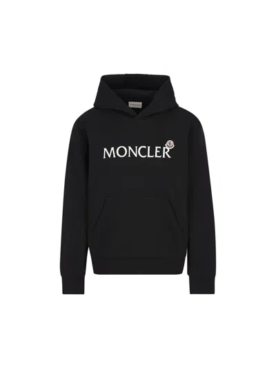 Moncler Kids' Logo Patch Hoodie In Black