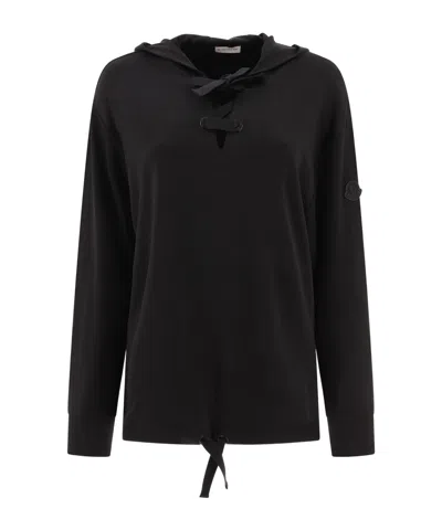Moncler Logo-patch Hoodie In Black