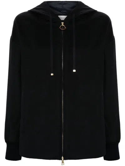 Moncler Logo-patch Hoodie In Blue