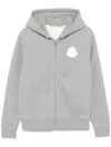 Moncler Brushed Cotton Zip-up Sweatshirt In Grey