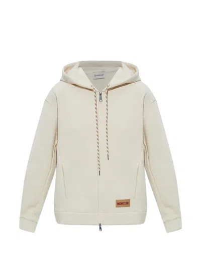 Moncler Logo-patch Hoodie In Neutral