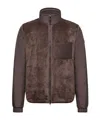 Moncler Logo-patch Jacket In Brown