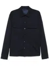 Moncler Wool Blend Shirt In Blau