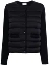 Moncler Nylon And Cotton Cardigan In Black