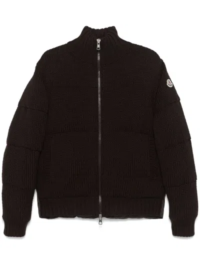 Moncler Cardigan With Logo In Green