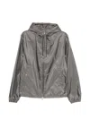 Moncler Logo-patch Jacket In Gray