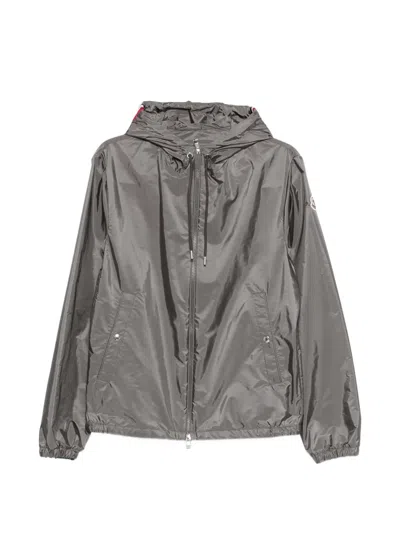 Moncler Logo-patch Jacket In Gray