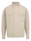 Moncler Logo-patch Jacket In Neutrals