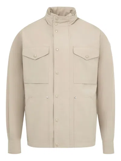 Moncler Logo-patch Jacket In Neutrals