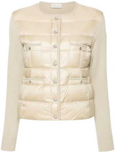 Moncler Logo-patch Jacket In Neutrals