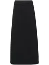Moncler Logo-patch Jersey Midi Skirt In Black