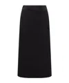 Moncler Logo-patch Jersey Midi Skirt In Gray
