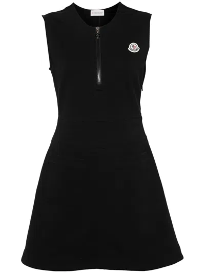 MONCLER MONCLER LOGO-PATCH JERSEY MINI DRESS