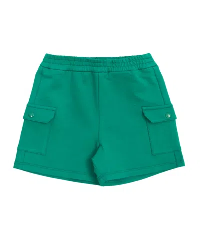 Moncler Logo-patch Jersey Shorts In Green