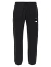 Moncler Cotton Joggers With Elasticated Cuffs And Drawstring Waistband In Black