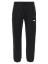 Moncler Cotton Joggers With Elasticated Cuffs And Drawstring Waistband In Black
