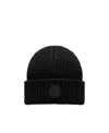Moncler Wool Beanie, Men, Black, Size: One Size In Black