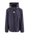 Moncler Logo-patch Lightweight Jacket In Blue