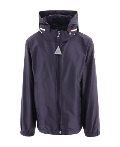 Moncler Logo-patch Lightweight Jacket In Blue