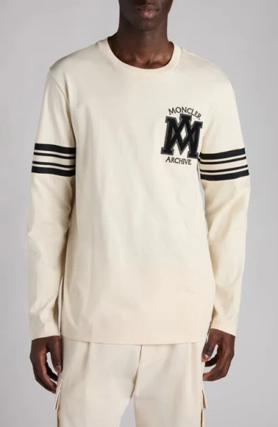 Moncler Logo Patch Long Sleeve T-shirt In Black