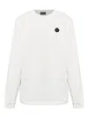 Moncler Graphic Logo Long Sleeve Cotton T-shirt In White
