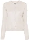 Moncler Cardigan Mit Logo-patch In Nude