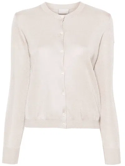 Moncler Cardigan Mit Logo-patch In Nude