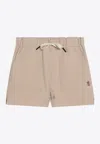 Moncler Grenoble Shorts With Logo Patch In Neutral