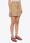 Moncler Cotton Gabardine Shorts In Sand