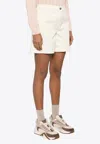 Moncler Logo Patch Mini Shorts In Neutral
