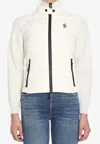 Moncler Grenoble Women Padded Jacket With Wool Sleeves In White