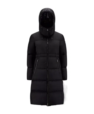 Moncler Logo-patch Padded Coat In Black
