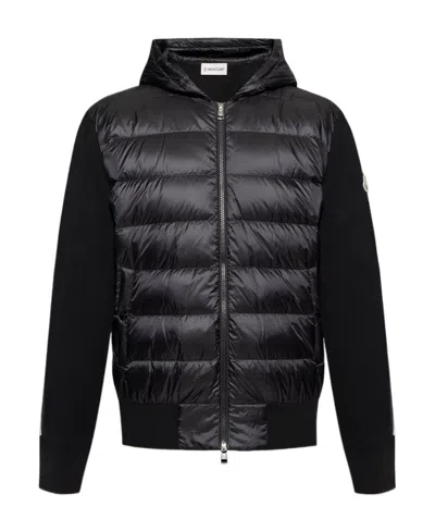 Moncler Logo-patch Padded Fleece Jacket In Black