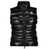 Moncler Womens Full Zipper Sleeveless Puffer Vest Jacket Shiny Black In Black