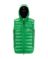 Moncler Down Vest In Green