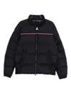 Moncler Puffer Jacket With High Collar And Quilted Design In Black