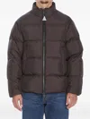 Moncler Logo-patch Padded Jacket In Brown