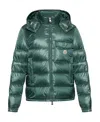 Moncler Logo-patch Padded Jacket In Green