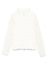 Moncler Paneled Cotton-blend Terry And Quilted Shell Down Hoodie In Neutrals