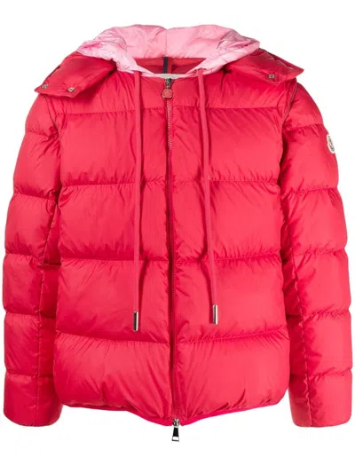 Moncler Logo-patch Padded-jacket In Red