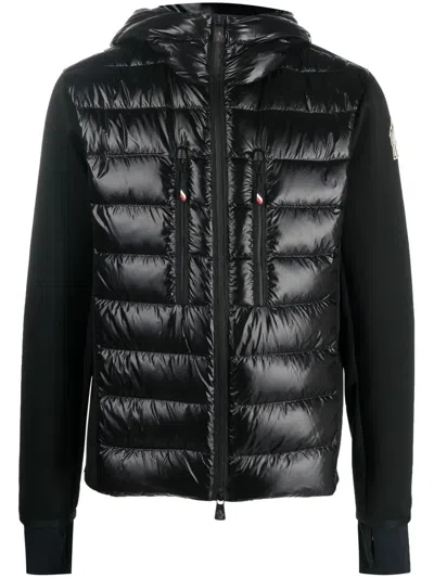 Moncler Logo-patch Padded-panel Jacket In Black