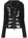 Moncler Technical Fleece And Nylon Jacket In Black